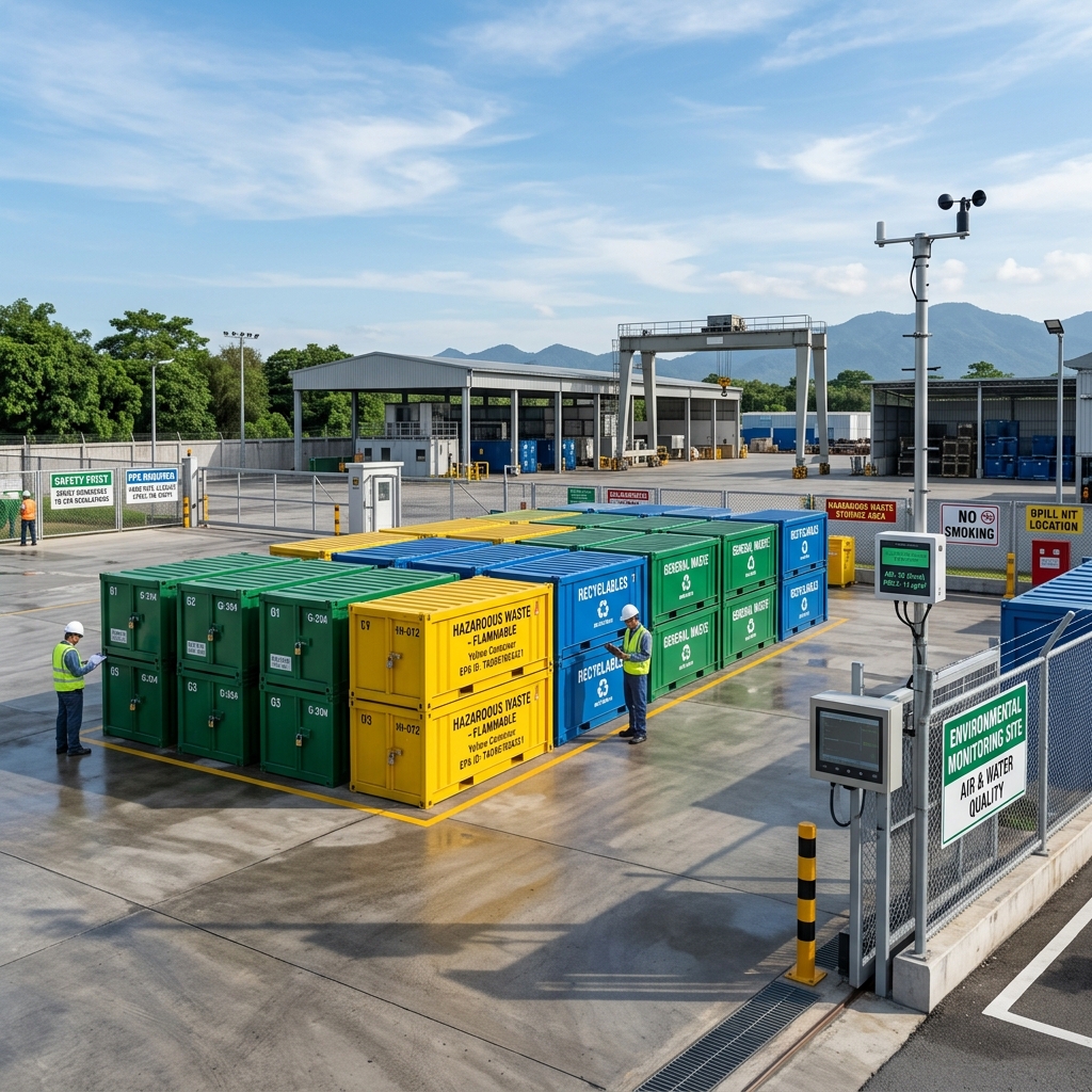 Industrial waste management facility representing EPA guidelines